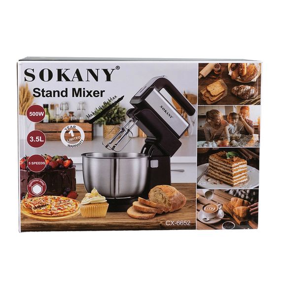 Миксер стационарный Sokany CX-6652 чаша на 3.5 л 500 Вт | Зображення 6