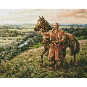 Алмазна мозаїка "Козацький дух" ©Сергій Лобач Ідейка AMO7338 40х50 см