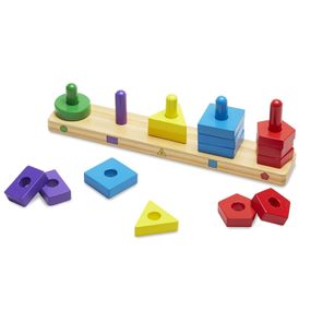 Развивающая игрушка Melissa&amp;Doug деревянные пирамидки на платформе (MD10379)