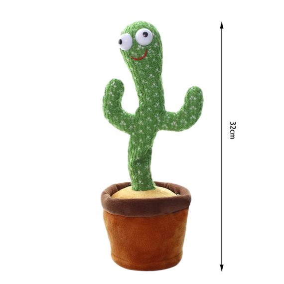 Танцюючий кактус співаючий пісні з підсвічуванням Dancing Cactus TikTok іграшка Повторюшка кактус зелений EL-2323 | Зображення 1