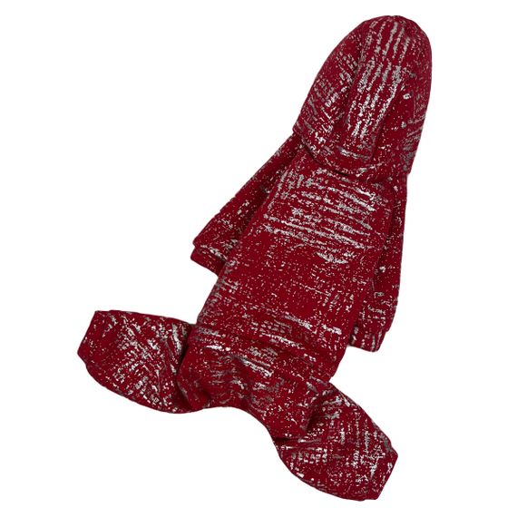 Костюм трьохнитка зі сріблом червоний D-168 | Зображення 1