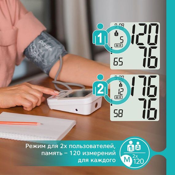 Тонометр PROLIFE PA2 BASIC AD с адаптером автоматический на плечо гарантия 10 лет | Зображення 5