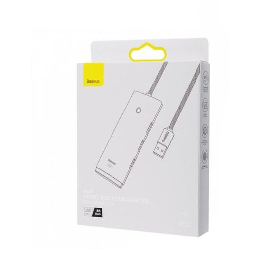 USB-Hub Baseus Lite Series 4-Port USB-A HUB Adapter (USB-A to USB 3.0*4 ) 1m Black | Зображення 6