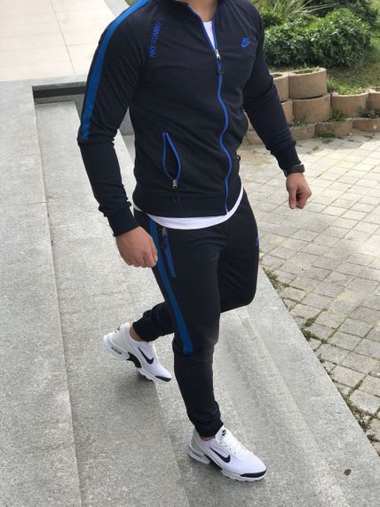 Мужской спортивный костюм двухцветный SE0002 цвет синий, размер S