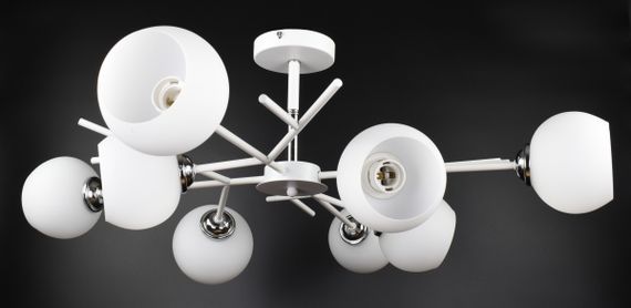 Люстра стельова на 8 лампочок 27079 Білий 34х85х85 см. | Зображення 2