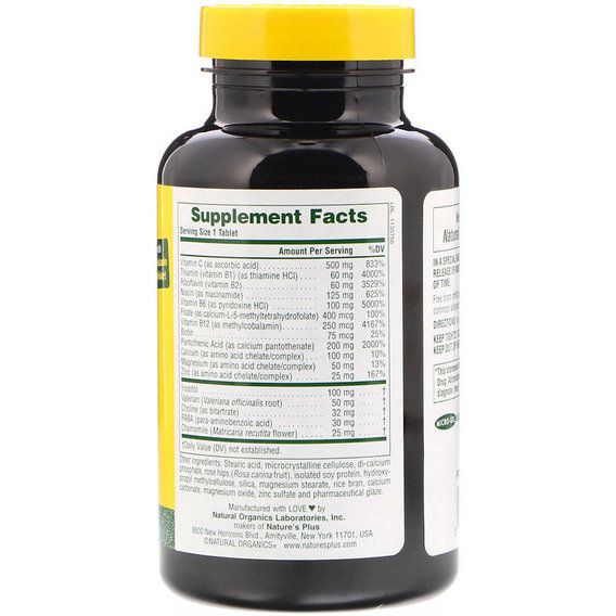 Комплекс для профилактики нервной системы Nature's Plus Mega-Stress Complex 90 Tabs NTP1261 | Зображення 1