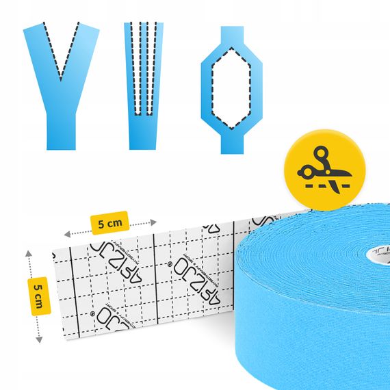 Стрічка кінезіологічна (кінезіо тейп) 4FIZJO 5 см x 31 м Sky Blue (P-5905973405546) | Зображення 8