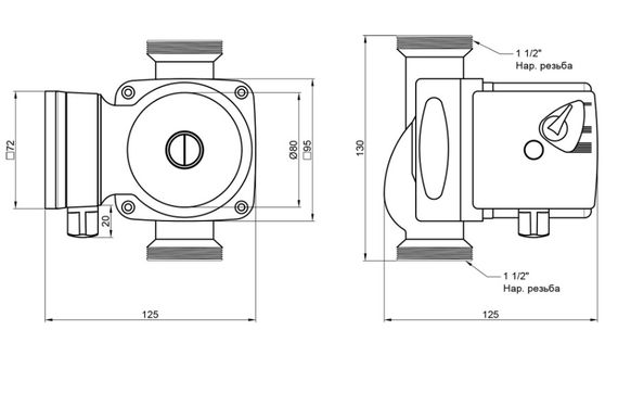 Циркуляційний насос Thermo Alliance LPS 25/40/130 з гайками LPS2540130 | Зображення 1
