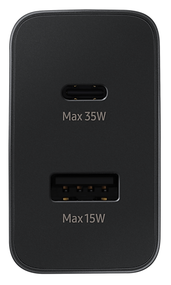 мережева зарядка SAMSUNG EP-TA220NBEGRU 35W Charger Duo USB-C+USB Чорний (EP-TA220NBEGRU)