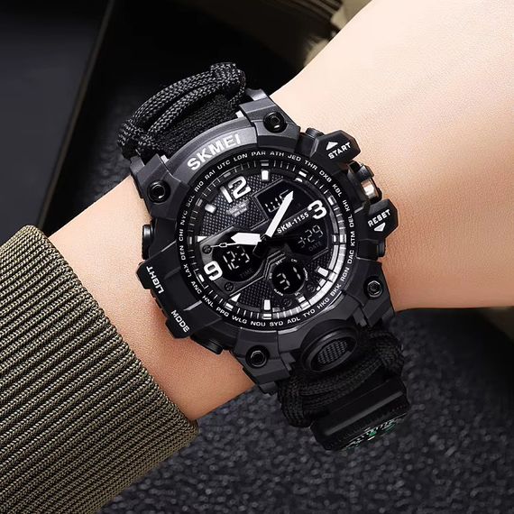 Годинник наручний чоловічий SKMEI WR-792 1155BKBK PARACORD | Зображення 4