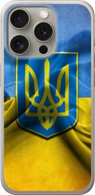 Чехол на iPhone 15 Pro Флаг и герб Украины 1 "375u-3096-17620"