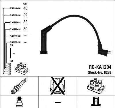 Комплект дротів запалювання (вир-во NGK) NGK RCKA1204 на HYUNDAI i10 (PA)