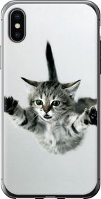 Чехол на iPhone X Летящий котёнок "2322u-1050-17620"