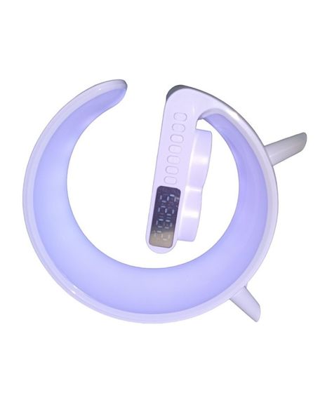Настольная лампа-ночник Led Wireless Charging Speaker Google G11 (8527) 15W  беспроводная с колонкой, радио, будильником и беспроводной зарядкой White | Зображення 5
