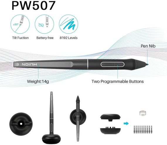 Графический монитор Huion Kamvas Pro 13 USB Black (GT133_HUION) | Зображення 8