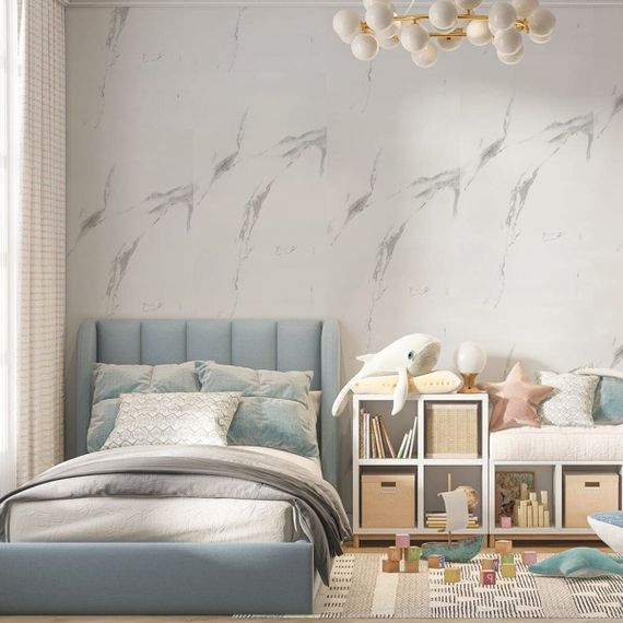 Шпалери на самоклейці 2800х500х1,5мм Білий мармур (D) SW-00001504 | Зображення 6