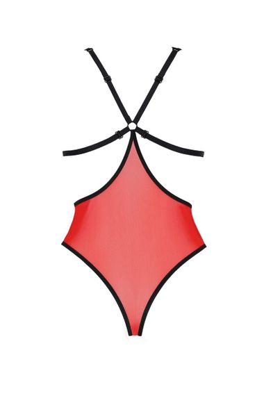 Напівпрозоре боді з мереживом Passion PEONIA BODY S/M red | Зображення 3