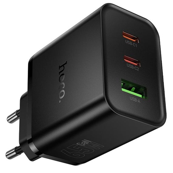 СЗУ Hoco N75 Grande 65W QC+PD (1USB-A/2C) Black | Зображення 4