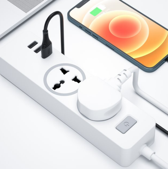 Мережевий подовжувач фільтр XO WL04 2 Розетки + 3 USB 1.8м White (WL04) | Зображення 2