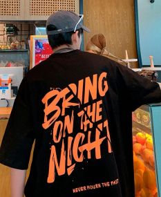 Футболка мужская с принтом повседневная M Черная