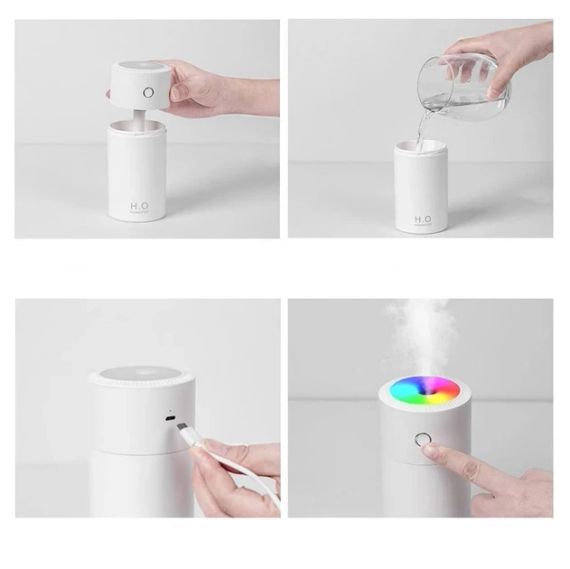 Зволожувач повітря з підсвіткою H2O Colorful HUMIDIFIER білий, USB | Зображення 3