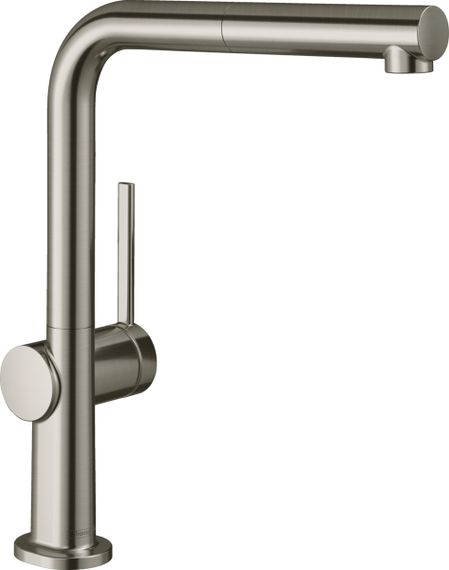 Hansgrohe Змішувач для кухні Talis M54, довж.виливу - 215мм, витяжний, 1важіль, KM270, сталь (72808800)