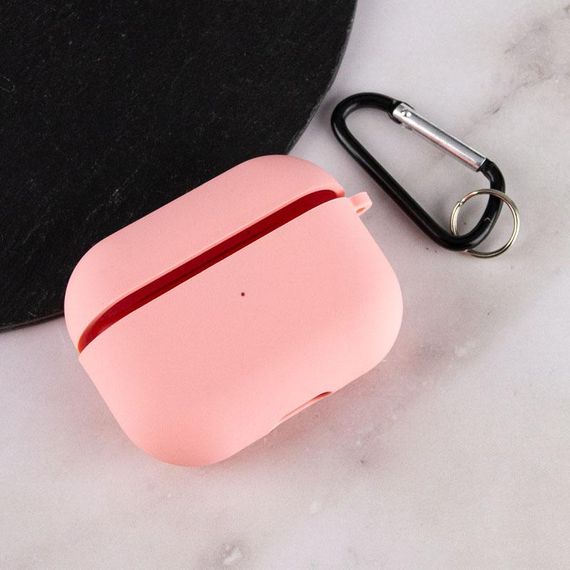 Силіконовий футляр з мікрофіброю для навушників Airpods Pro 3 Рожевий / Pink | Зображення 2