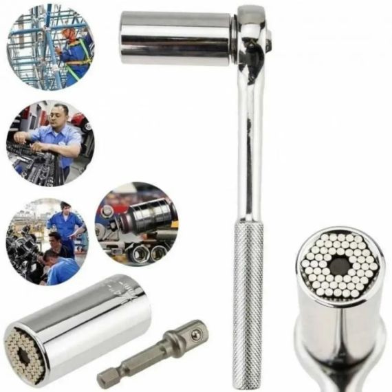 Тріскачка з універсальною головкою TOOL 7-19мм зможе замінити цілий набір торцевих головок