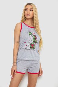 Пижама женская с принтом  -уценка, цвет серо-малиновый, 238RB40-U-2
