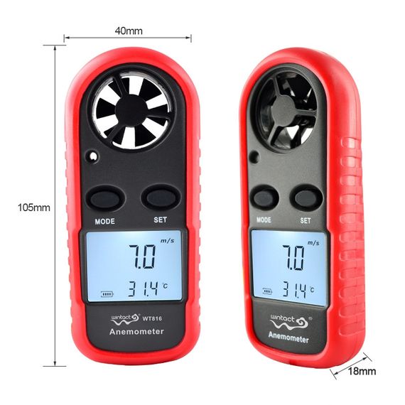 Анемометр цифровий 0,1-30 м/с, -10-45 °C WINTACT WT816 | Зображення 3