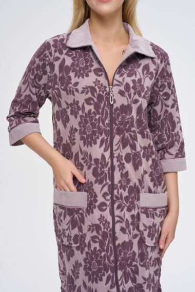 Женский халат Nusa 0505 на молнии, фиолетовый M | Зображення 8