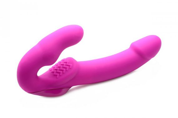 Безремневий страпон з вібрацією Strap U, силіконовий, рожевий, 24.7 х 4 см sexstyle | Зображення 2