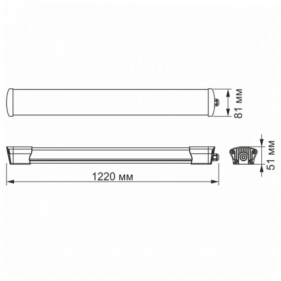 LED світильник IP65 лінійний VIDEX 40W 1,2М 5000K | Зображення 4