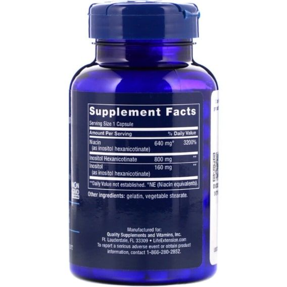 Ниацин Life Extension No Flush Niacin 800 mg 100 Caps LEX-37310 | Зображення 2