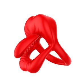Эрекционное виброкольцо – Big Mouth Red Sex Aura