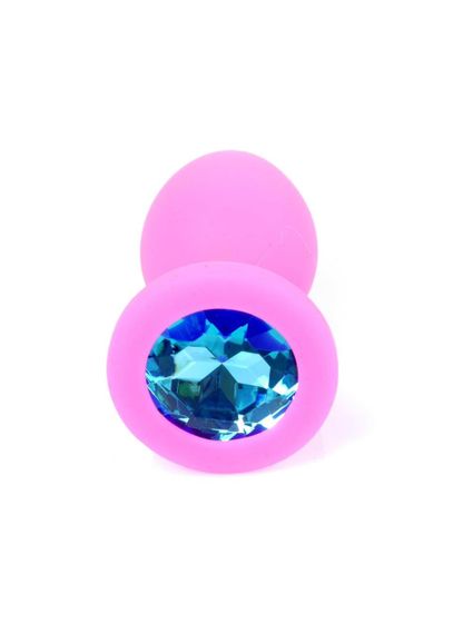Анальная пробка - Jewellery Silicone Pink Plug S Light Blue Sex Aura | Зображення 2