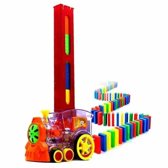 Конструктор іграшка-поїзд доміно, DOMINO Happy Truck sciries COLORS 60 деталей | Зображення 6