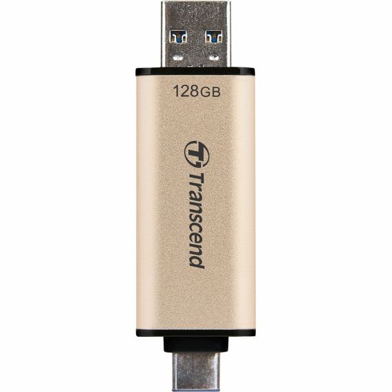 USB флеш накопичувач Transcend 128GB JetFlash 930 Gold-Black USB 3.2/Type-C (TS128GJF930C) | Зображення 4