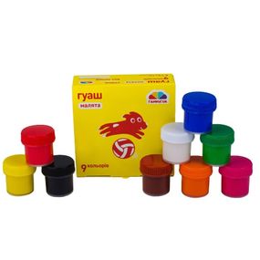 Детские гуашевые краски "Малыши" 100202, 9 цветов