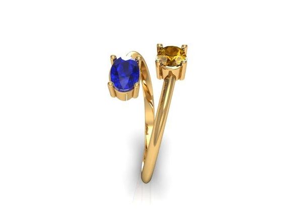 Женское кольцо из желтого золота с фианитами 20 | Зображення 1