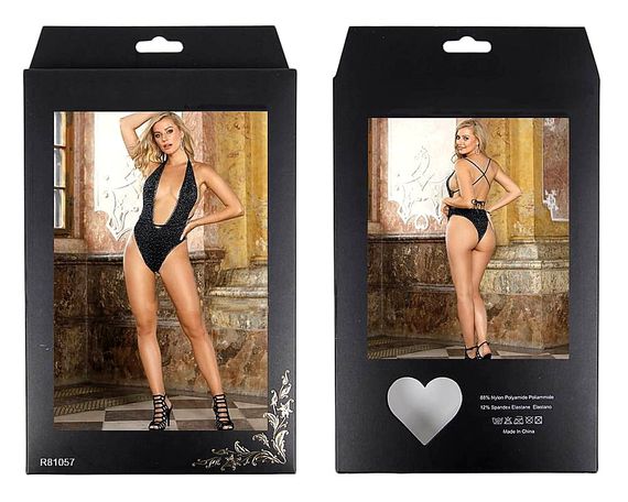 Боді зі стразами Star Night з відкритою спиною, чорне, XS-M Sex Aura | Зображення 7