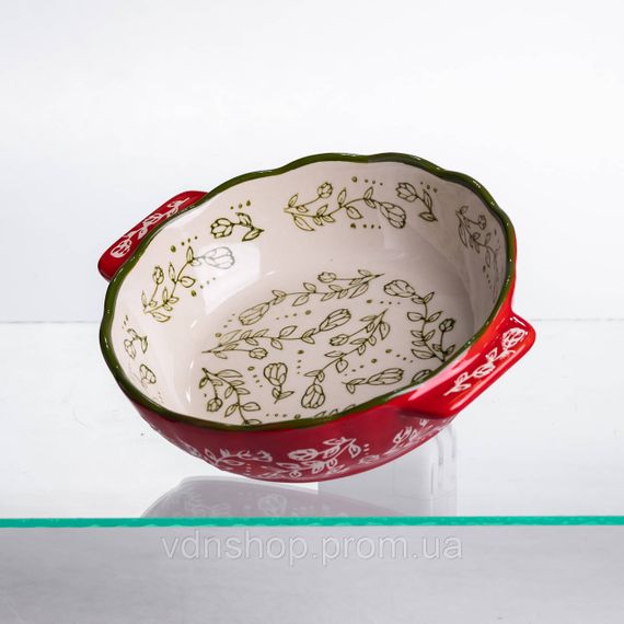 Форма для запекания Vintage Ø17 (см) круглая форма для выпекания в духовке с ручками Красная HM04-05 | Зображення 3