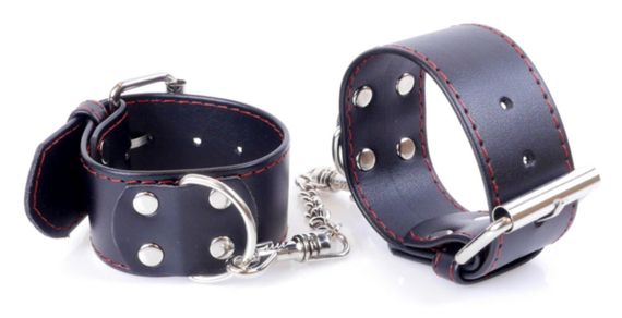 Наручники зі штучної шкіри Fetish Boss Series - Handcuffs with Red Line, BS3300115 Sex Aura