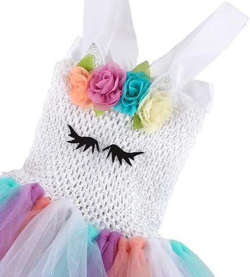 Сукня Єдинорога на 5–6 років з пишною райдужною спідницею, обручем, крильцями, карнавальний костюм для Дня народження Хелловіну | Зображення 6