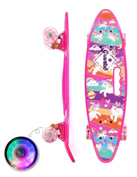 Пенни борд "Penny Cruiser" с ручкой Розовый | Зображення 1