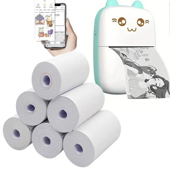 Бумага для мини термопринтера белая 5шт | Зображення 2