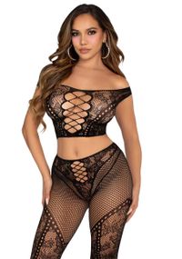 Комплект Leg Avenue Off Shoulder Crop Top and Legging One Size Sex Aura