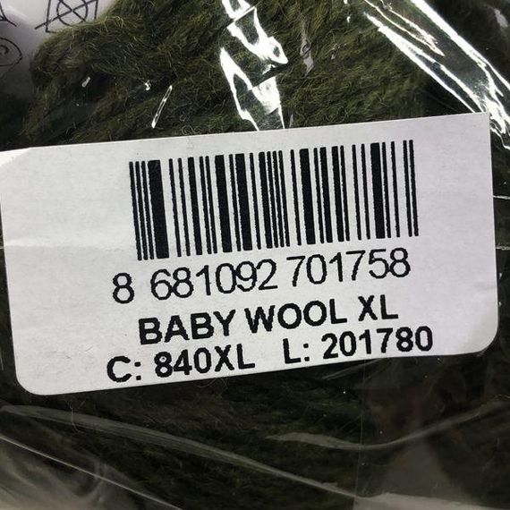Пряжа Gazzal – Baby Wool XL колір 840 Хакі | Зображення 2