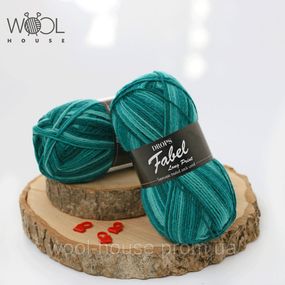 Шкарпеткова пряжа Drops Fabel — Long print, 918 emerald city