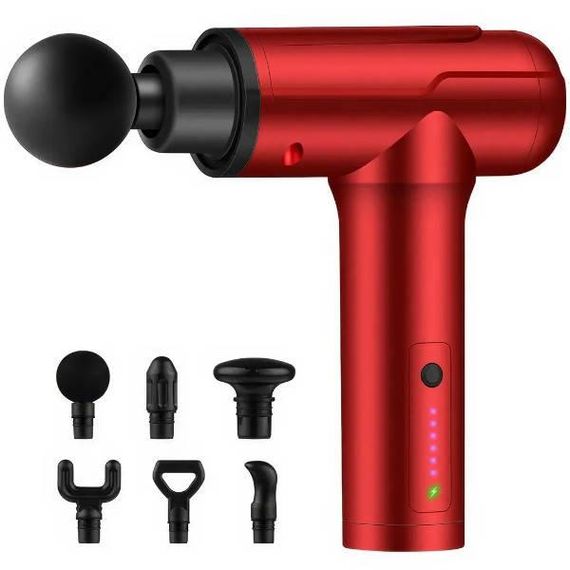 Ручний масажер для м'язів Fascial Gun BG-128/MG-201 Червоний